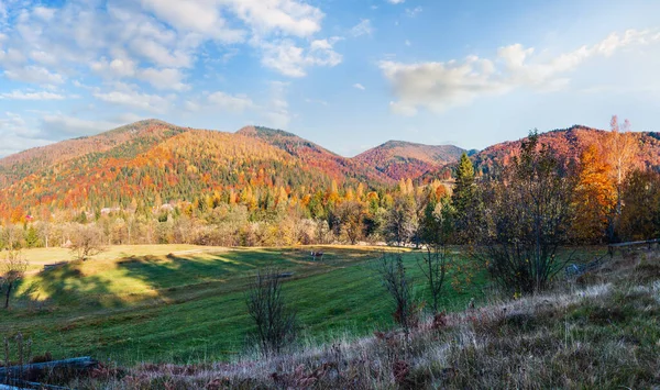 Podzim Karpatské Hory Panorama Krajina Večerní Stín Hřišti Ivano Frankivsk — Stock fotografie