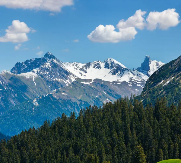 Letní Alpy Mountain View Warth Vorarlberg Rakousko — Stock fotografie