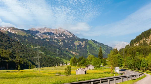 Alpes Été Paysage Vallée Montagne Panorama Route Autriche — Photo