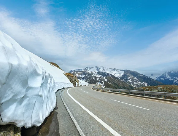 Paisagem Montanha Verão Com Estrada Grimsel Pass Suíça — Fotografia de Stock