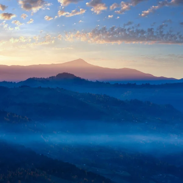 Утренняя Осень Карпатская Гора — стоковое фото