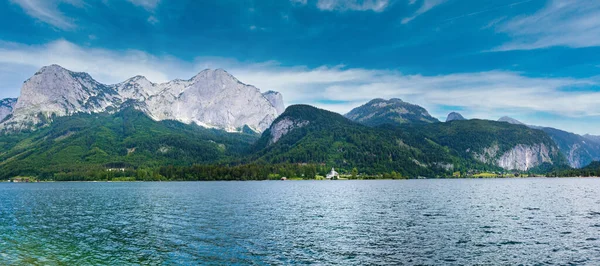 Lindo Verão Alpine Lago Grundlsee Vista Áustria — Fotografia de Stock