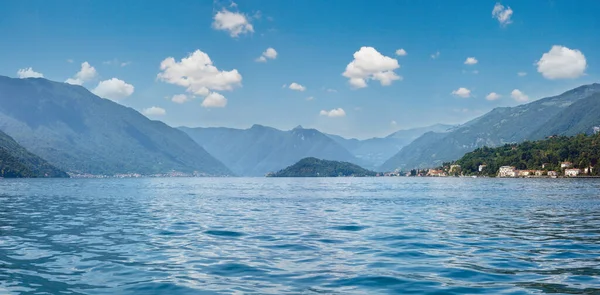 Вид Озеро Комо Италия Летом Борта Корабля — стоковое фото