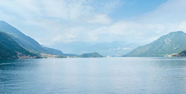 Alpejski Jezioro Como Letni Wieczór Panorama Włochy — Zdjęcie stockowe
