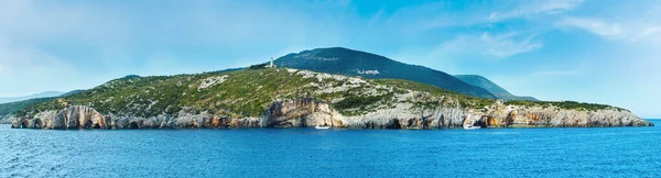 Feribot Zakynthos Yunanistan Cape Skinari Manzara Mavi Mağara Panorama — Stok fotoğraf