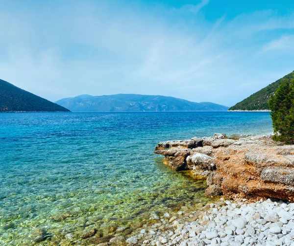 Летний Вид Пляж Антисамос Греция Кефалония — стоковое фото