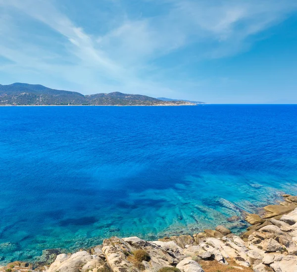 Piedra Verano Costa Del Mar Egeo Halkidiki Sithonia Grecia —  Fotos de Stock
