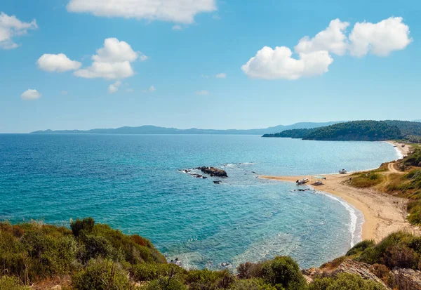Vista Superior Costa Del Mar Verano Península Del Monte Athos —  Fotos de Stock