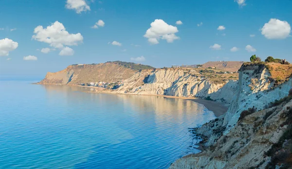 Sandy Beach Famed White Cliff Called Scala Dei Turchi Sicily — Stock Photo, Image