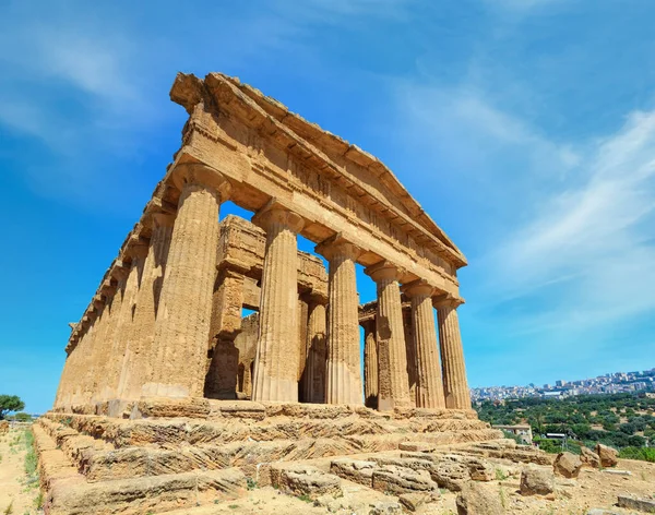 Храм Конкордія Відомих Стародавньої Греції Долини Храмів Агрідженто Сицилія Італія — стокове фото