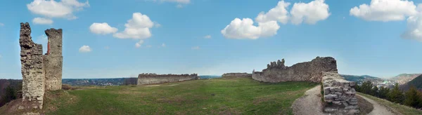 Spring Panorama View Fortress Ruins Kremenets Town Ternopil Oblast Ukraine — Stock Photo, Image