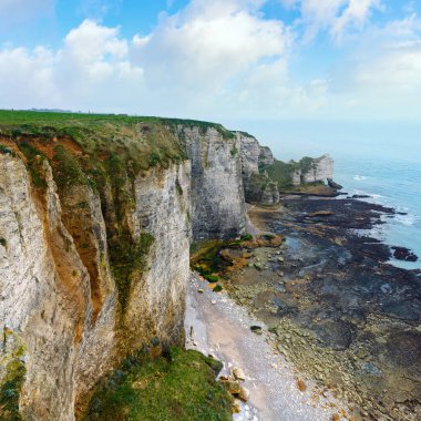 Etretat bahar coast, Fransa. üstten görüntüleme.