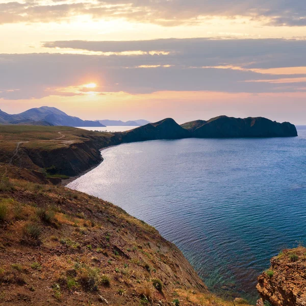 Summer Rocky Coastline Chameleon Cape Horizon Crimea Ukraine — Stock Photo, Image
