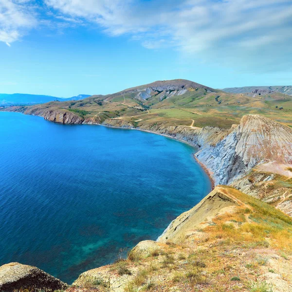 Zomer Rotsachtige Kustlijn Koktebel Bay Krim Oekraïne — Stockfoto