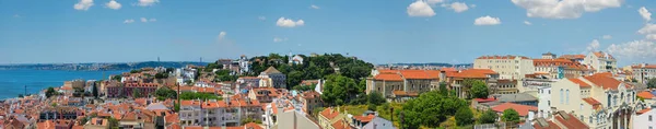 Lisbon City Summer Top Panorama Portugal People Unrecognizable Six Shots — Stock Photo, Image