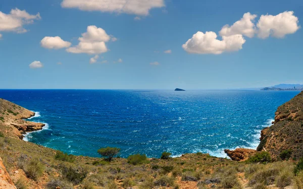 Zomer Middellandse Zee Kust Landschap Buurt Van Stad Benidorm Costa — Stockfoto