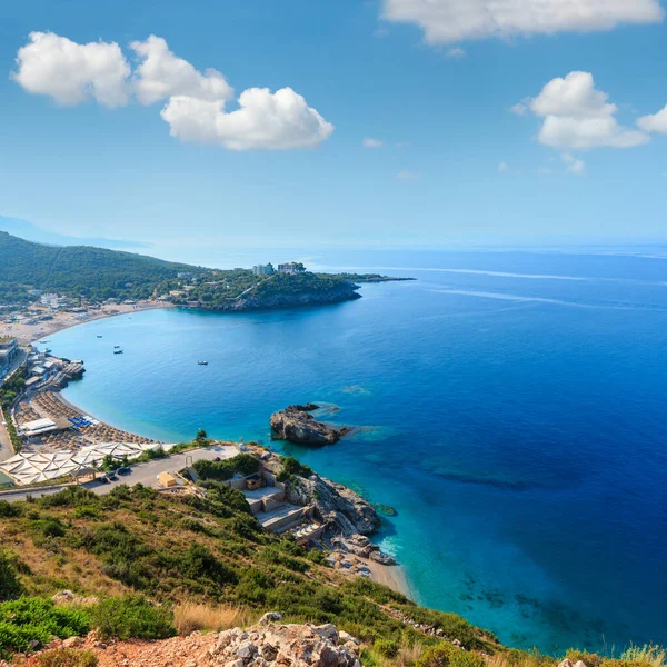 Ochtend Zomer Ionische Zee Kust Bovenaanzicht Met Stranden Albanië — Stockfoto
