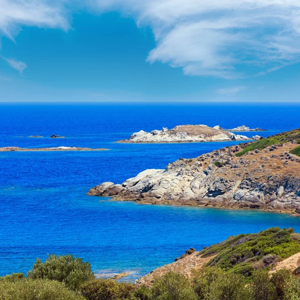 Verano Mar Costa Paisaje Halkidiki Sithonia Grecia —  Fotos de Stock