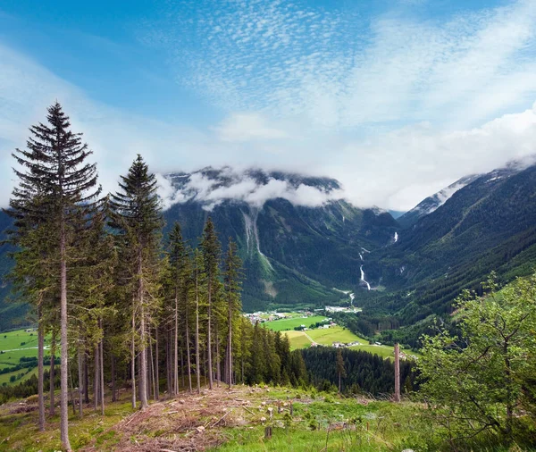 Widoki Alpy Góry Wodospadu Krimml Austria Tyrol Lato — Zdjęcie stockowe