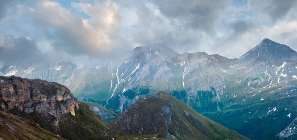 Lato Czerwiec Górskie Szczyty Alp Panorama Grossglockner High Alpine Road — Zdjęcie stockowe