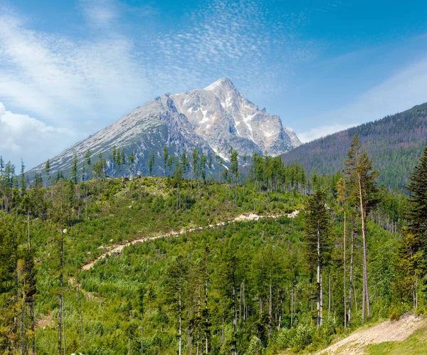 Hoge Tatra Voorjaar Weergave Met Sneeuw Bergwand Slowakije — Stockfoto