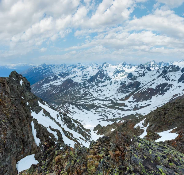 Bedeckter Bergblick Von Der Bergstation Der Karlesjoch Seilbahn 3108M Kaunertaler — Stockfoto