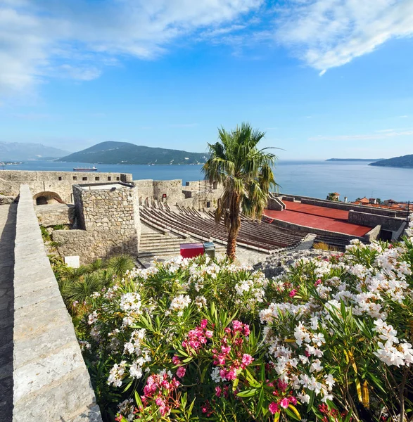 Forte Mare Castelo Vista Verão Baía Kotor Herceg Novi Montenegro — Fotografia de Stock