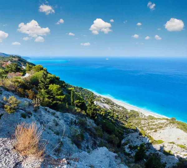 Schöner Sommer Lefkada Küste Strand Griechenland Ionisches Meer Blick Von — Stockfoto