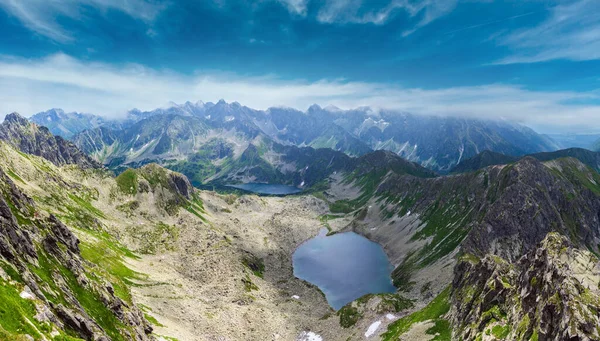 Vista Montaña Tatra Grupo Lagos Glaciares Desde Camino Kasprowy Wierch —  Fotos de Stock