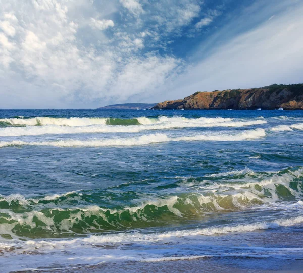 Våg Surf Sommaren Havsutsikt Från Stranden — Stockfoto