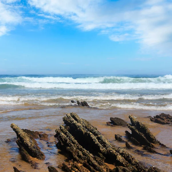 Rock Formations Sandy Beach Algarve Costa Vicentina Portugal — Stock Photo, Image