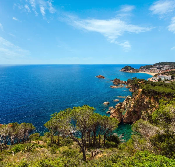 Sommer Küstenlandschaft Und Tossa Mar Fischerdorf Der Costa Brava Katalonien — Stockfoto