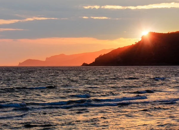 Wunderschöne Landschaft Mit Tropischem Sonnenuntergang Strand Gaeta Latina Italien — Stockfoto
