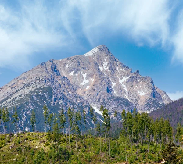 Alto Tatras Vista Primavera Con Nieve Ladera Montaña Eslovaquia —  Fotos de Stock