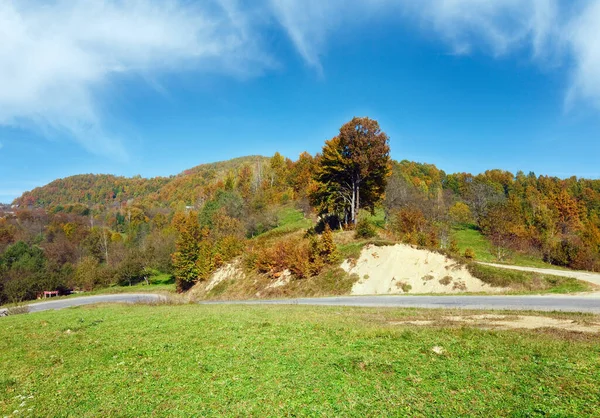 Autumn Mountain View Country Road Carpathian Ukraine — Stock Photo, Image