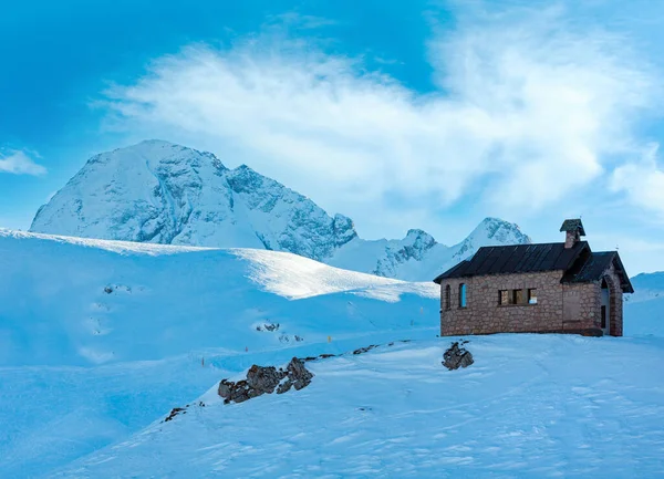Вид Зимнюю Гору Вершины Горы Пордой Итальянские Клещи — стоковое фото