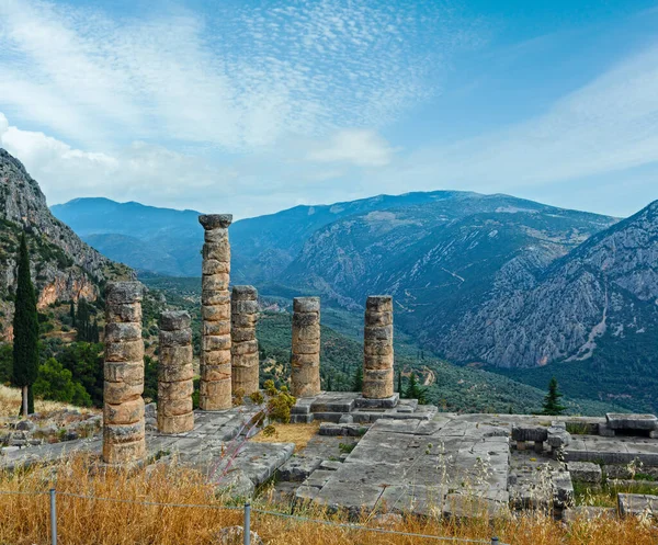 Wykopalisk Starożytnego Miasta Delphi Wzdłuż Zbocza Góry Parnassus Greece Pozostałe — Zdjęcie stockowe