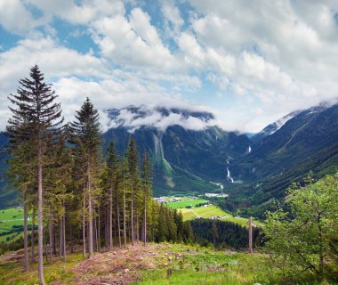 Alpler güzel dağ şelale krimml (Avusturya, tirol) yaz görünümü