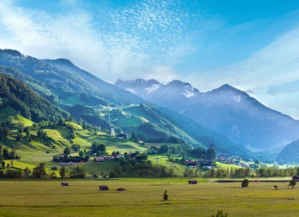 Alpes Montagne Vue Été Village Dans Vallée Autriche — Photo