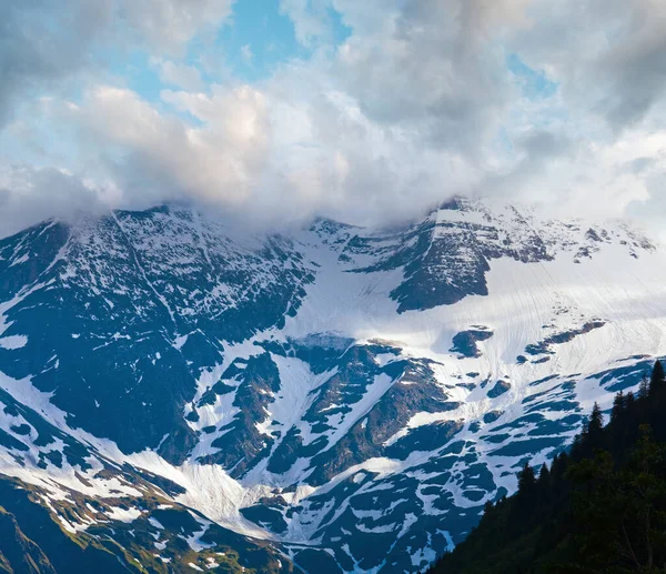 Лето Июнь Вид Горные Вершины Альп Высокогорной Дороги — стоковое фото