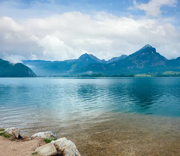Widok Jezioro Lato Wolfgangsee Austria — Zdjęcie stockowe