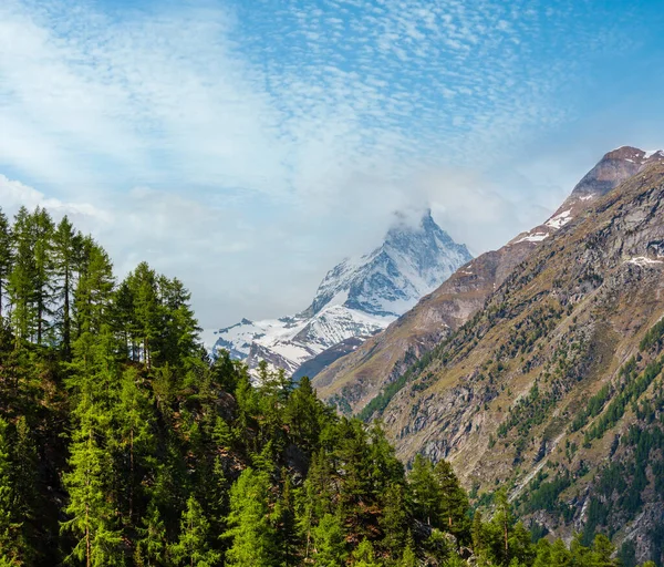 Letní Matterhorn Mountain View Alpy Švýcarsko Zermatt Předměstí — Stock fotografie