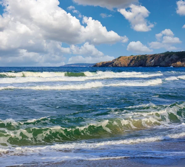 Våg Surf Sommaren Havsutsikt Från Stranden — Stockfoto