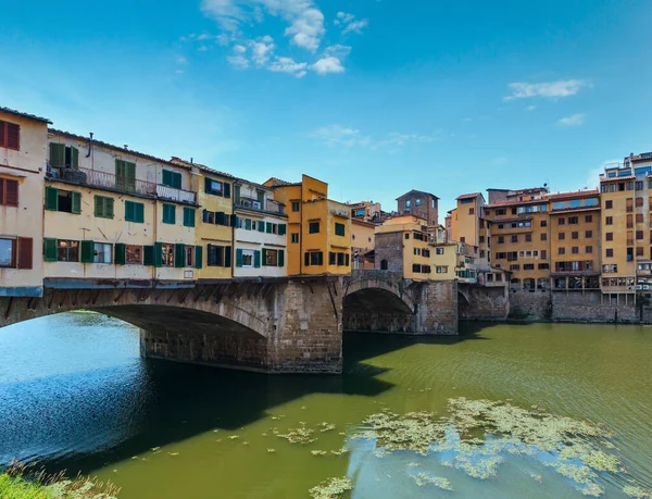Middeleeuwse Stenen Brug Met Gesloten Lepel Ponte Vecchio Arno Florence — Stockfoto