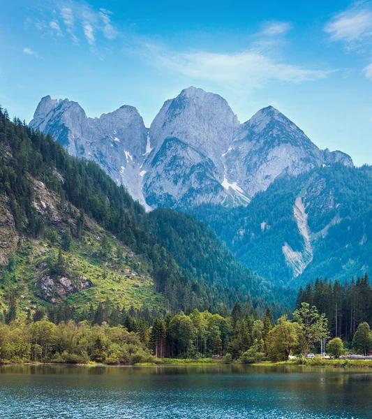Mooie Zomerse Alpine Lake Gosausee Weergave Oostenrijk — Stockfoto