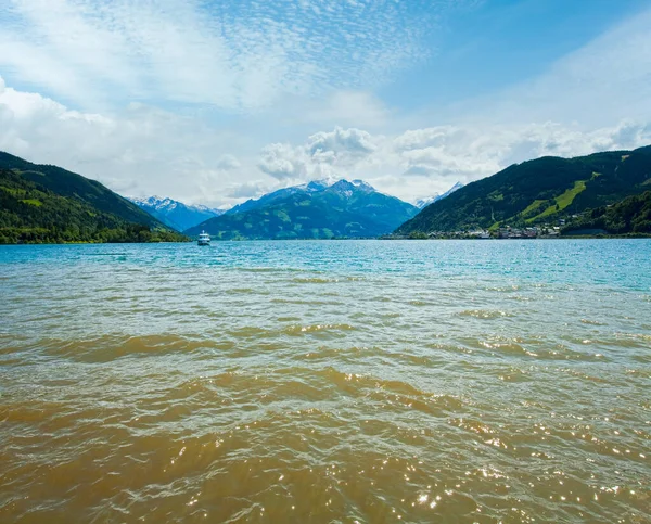 Belo Verão Lago Alpino Zeller Veja Vista Áustria Zell See — Fotografia de Stock