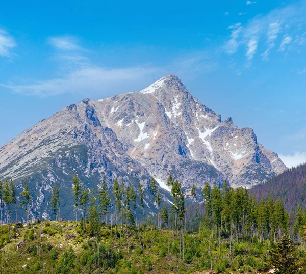 Høje Tatra Forår Udsigt Med Sne Bjergsiden Slovakiet - Stock-foto