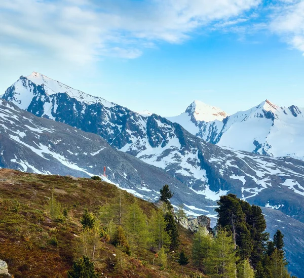 Wieczór Lato Górskiej Widok Timmelsjoch Drogi Alpejskiej Włoski Austria Granicy — Zdjęcie stockowe