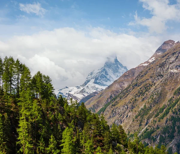 Verano Matterhorn Vista Montaña Alpes Suiza Zermatt Alrededores — Foto de Stock
