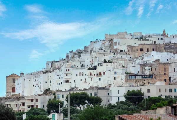 Πανοραμική Άποψη Του Ostuni Λευκή Πόλη Στην Απουλία Νότια Ιταλία — Φωτογραφία Αρχείου
